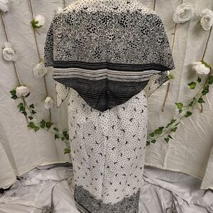 Elegant Black and White Floral Dress